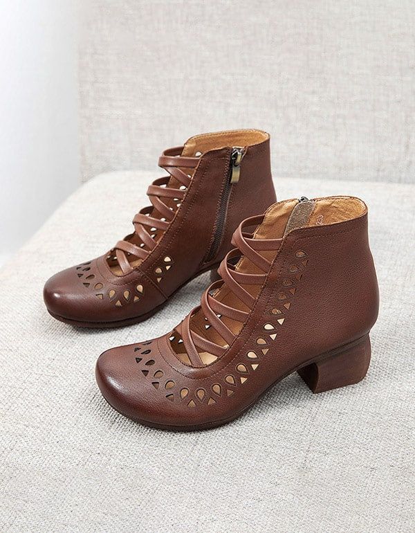 Sommer Frühling Cross Strap Vintage Klobige Schuhe