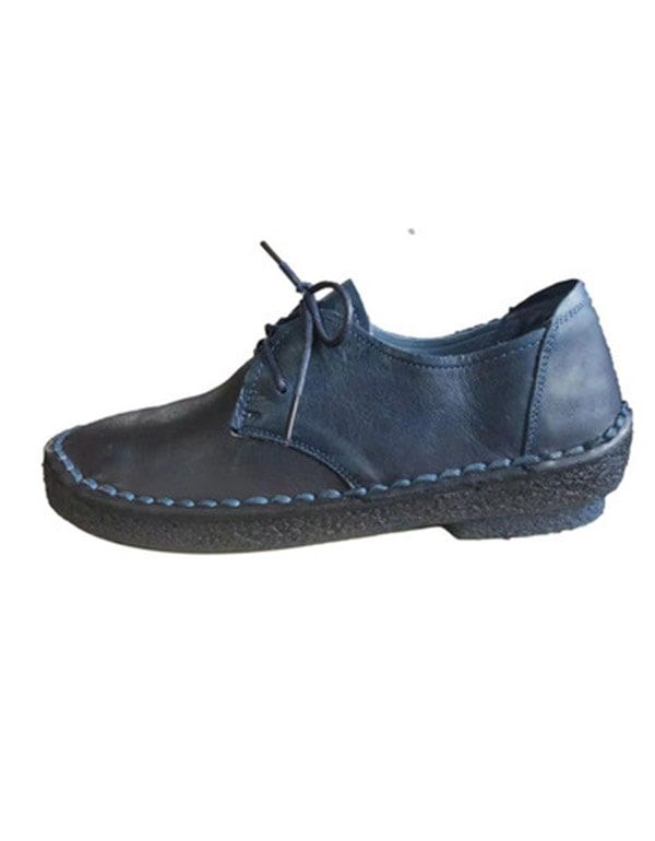 Spring Autumn Laced Cow Tendon Comfort Retro Flache Schuhe