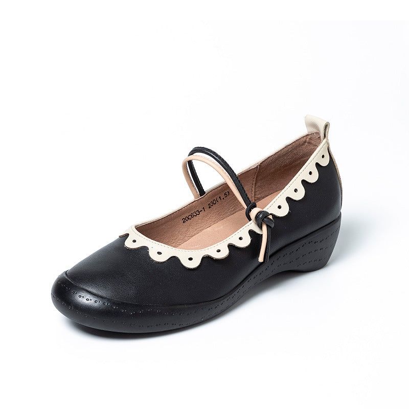 Spring Bequeme Damenschuhe Aus Leder