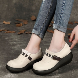 Spring Buckle Wedge Retro-schuhe