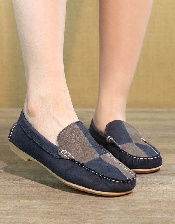 Spring Flache Handgefertigte Lederloafer