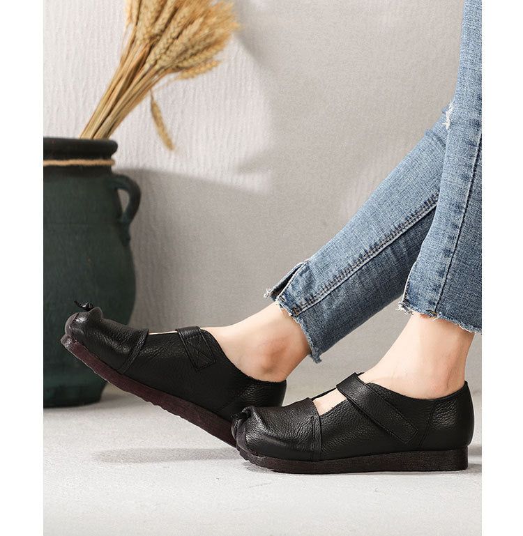 Spring Retro Leather Split Toe Bequeme Schuhe