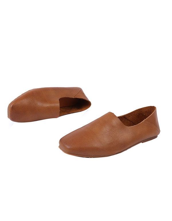 Spring Square Head Damen Leder Flats