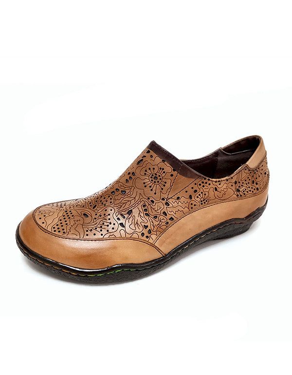 Spring Wear-resistant Retro Leather Flats Loafers