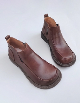 Wide Head Retro-frühlingsstiefel Aus Leder Für Herren