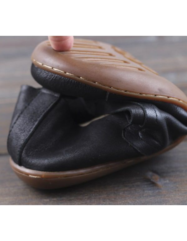 Bequeme Handgefertigte Retro-slipper Aus Leder