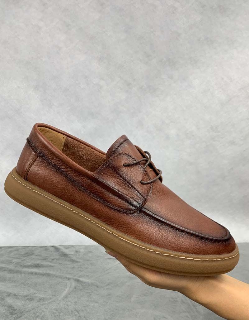 Handgefertigte Retro-schnürschuhe Aus Weichem Leder Für Herren