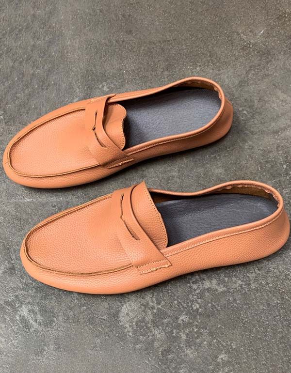 Handgefertigte Retro-slipper Aus Weichem Leder Für Herren