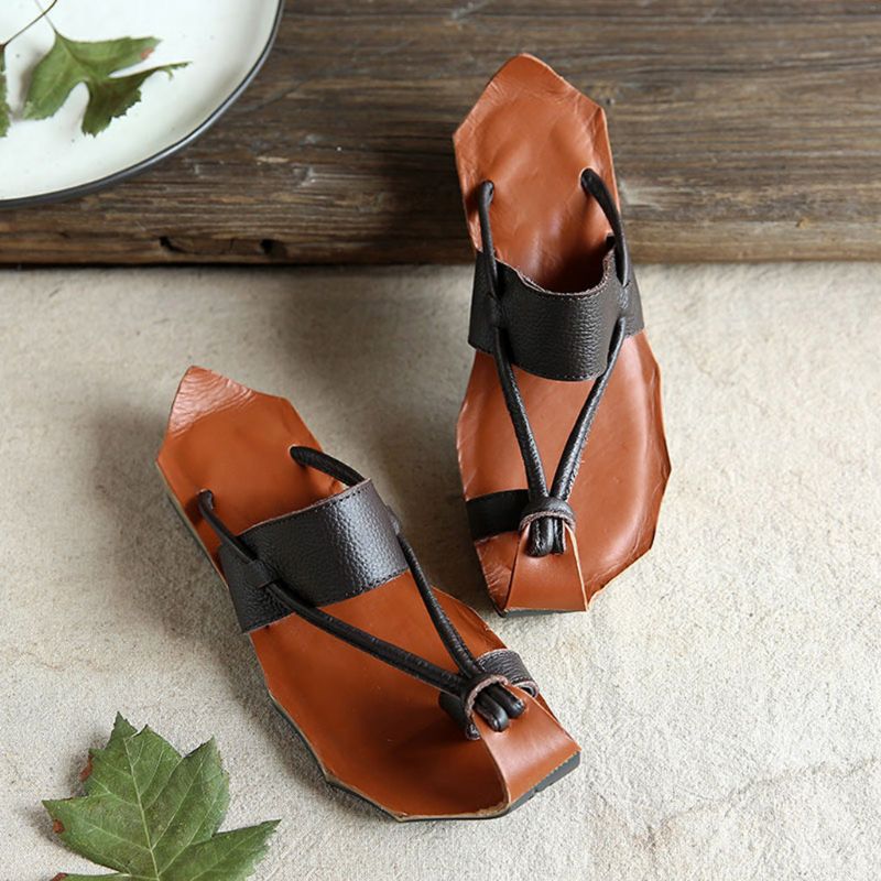 Handgefertigte Retro-sommer-zehensandalen | Geschenk Schuhe