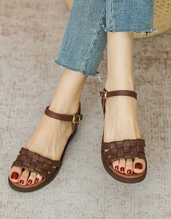 Handgemachte Vintage Gewebte Sandalen