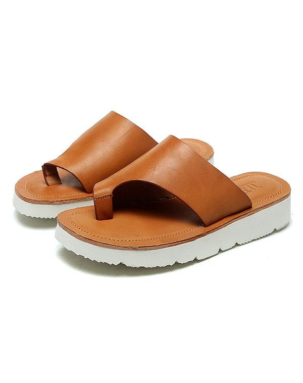 Sommer-mode-flip-flops Aus Leder