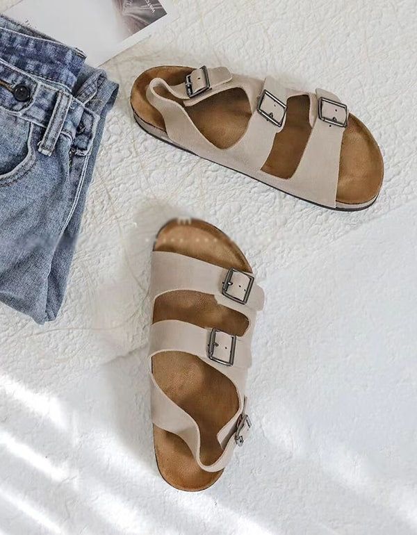 Sommersandalen Aus Weichem Leder Mit Verstellbarer Schnalle