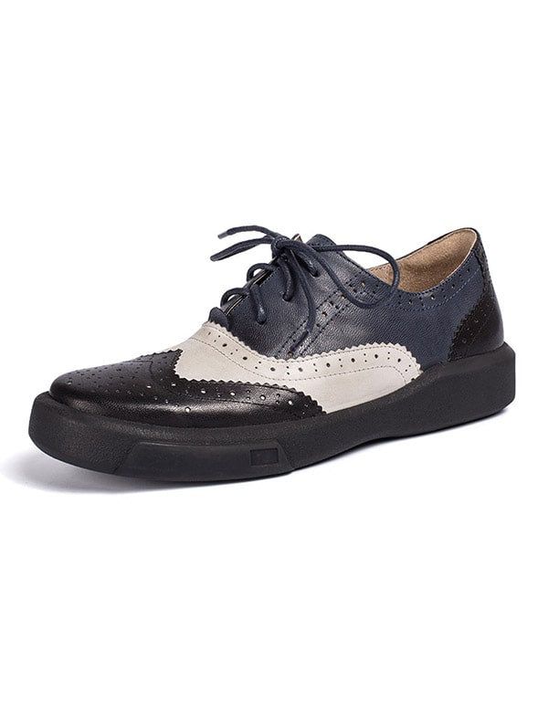 Britische Oxford-schuhe Aus Echtem Leder Brock Retro-leder