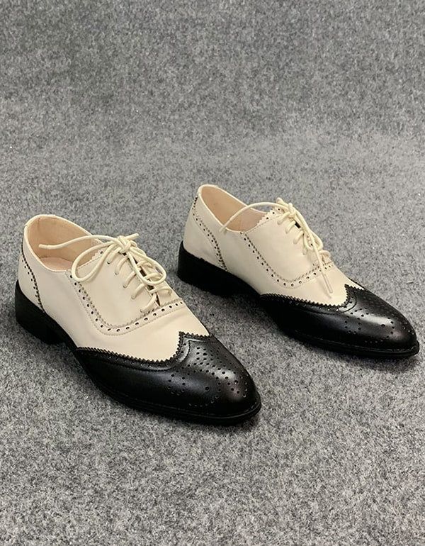 Brock Geschnitzte Farblich Passende Oxford-schuhe Für Damen