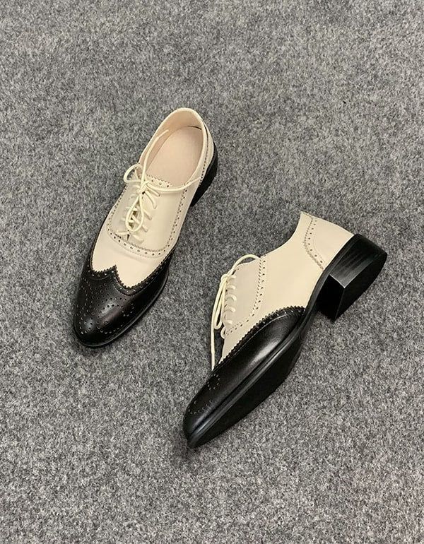 Brock Geschnitzte Farblich Passende Oxford-schuhe Für Damen