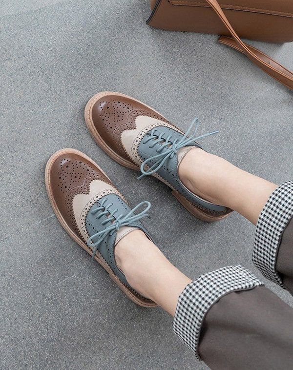 Handgefertigte Oxford-schuhe Aus Echtem Leder Zum Schnüren Für Damen