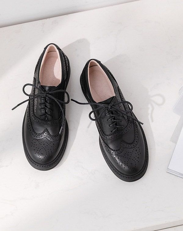 Handgefertigte Oxford-schuhe Aus Echtem Leder Zum Schnüren Für Damen