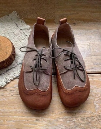 Handgefertigte Retro-flache Schuhe Im Oxford-stil Für Damen