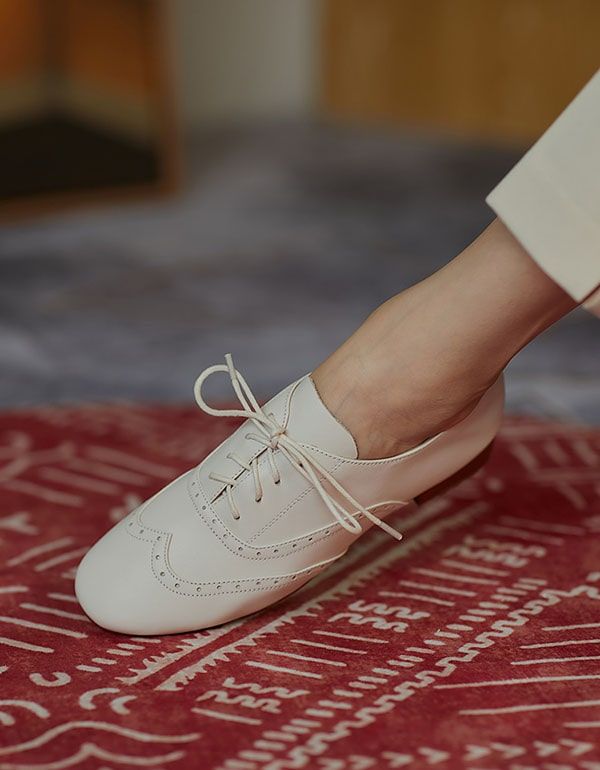 Oxford-schuhe Im Britischen Stil Aus Weichem Leder Für Damen