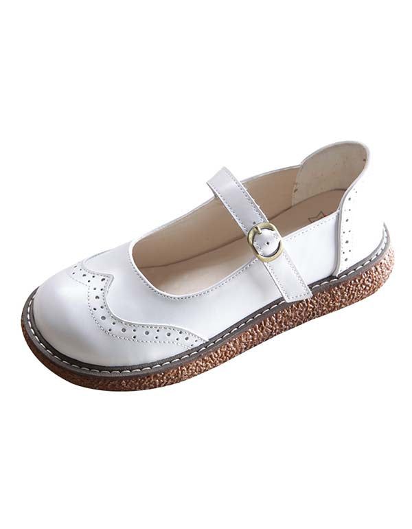 Retro-oxford-mary-jane-schuhe Mit Rundem Kopf