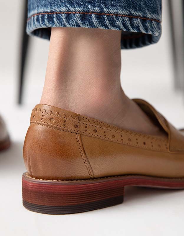 Vintage Oxfords Loafer Im Britischen Stil Für Damen