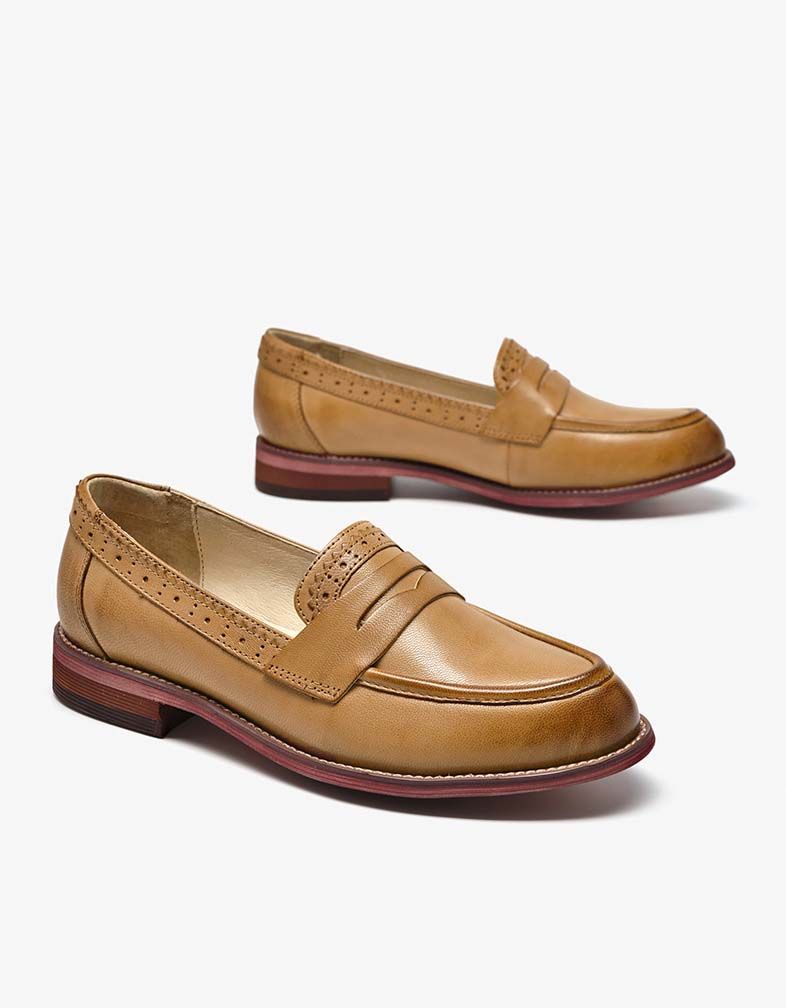 Vintage Oxfords Loafer Im Britischen Stil Für Damen