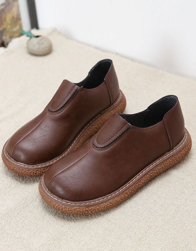 Bequeme Plateau-retro-schuhe Mit Rundem Kopf