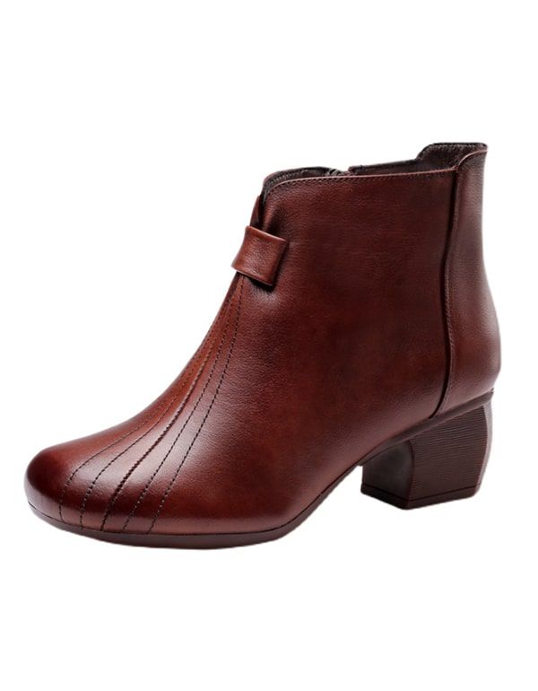 Elegante Retro-stiefel Mit Dicken Absätzen Für Damen