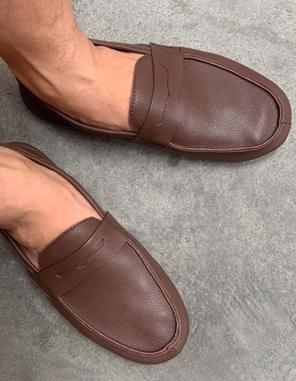 Handgefertigte Retro-slipper Aus Weichem Leder Für Herren