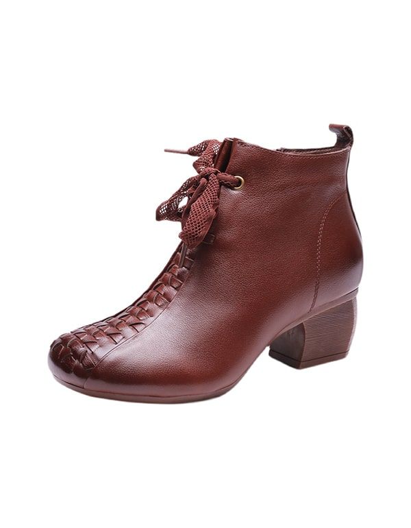 Herbst-winter-elegante Chunky Heels Retro-stiefel