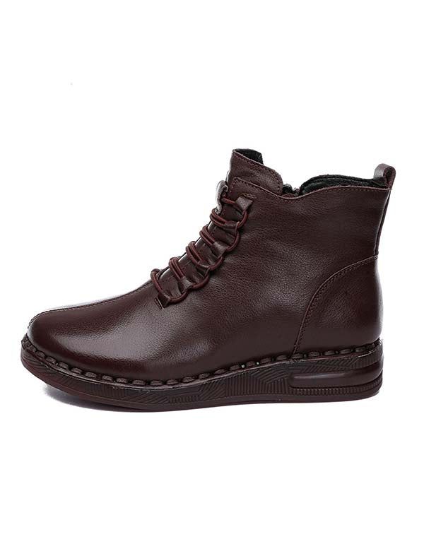 Herbst Winter Rutschfeste Retro-stiefel Aus Weichem Leder