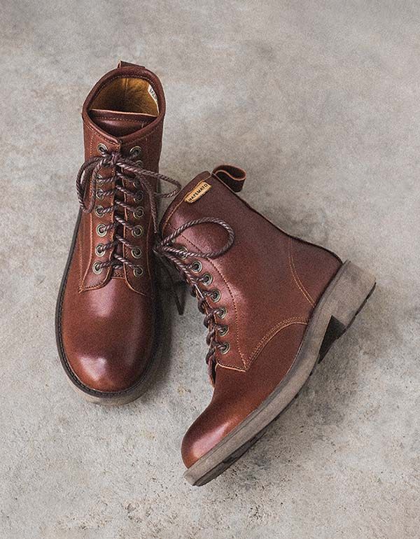 Marderstiefel Im Britischen Vintage-stil Aus Schaffell