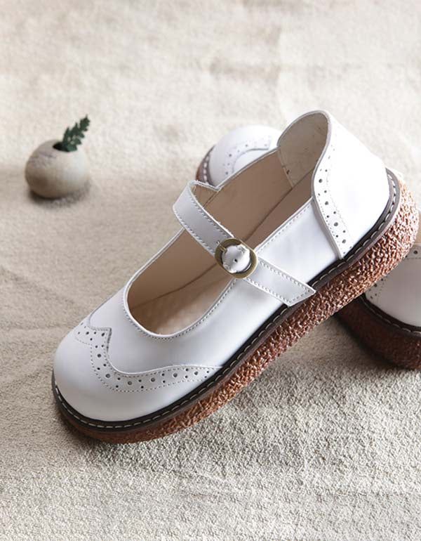 Retro-oxford-mary-jane-schuhe Mit Rundem Kopf