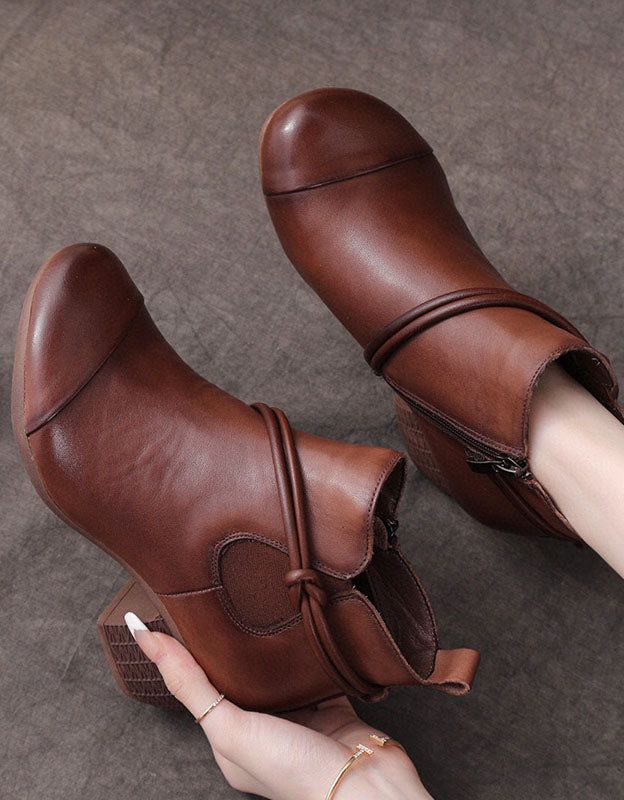 Rutschfester Bequemer Klobiger Retro-bootie