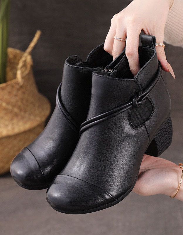 Rutschfester Bequemer Klobiger Retro-bootie