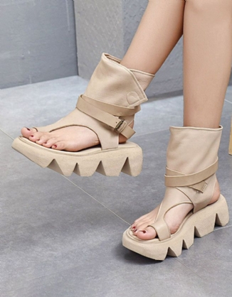 Sommer-flip-flop-stiefel Im Vintage-rom-stil