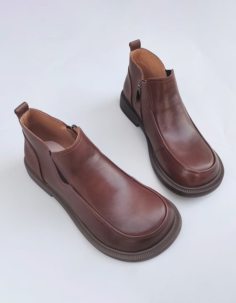 Wide Head Retro-frühlingsstiefel Aus Leder Für Herren