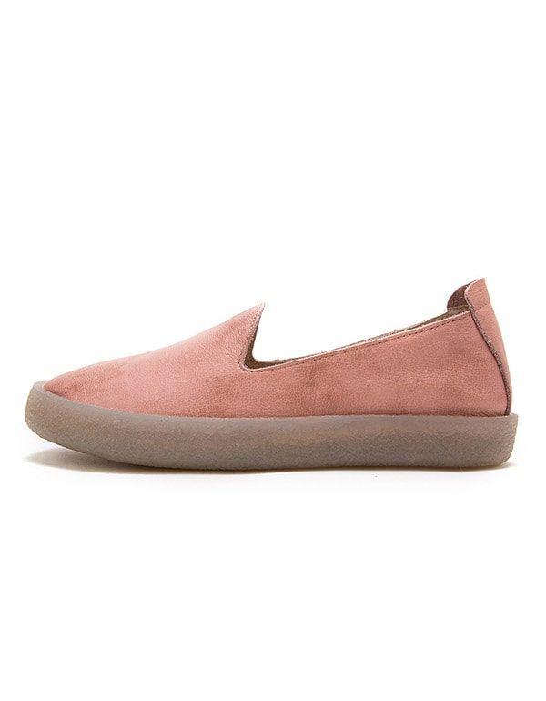 Einfache Slip-on-lederturnschuhe Für Damen