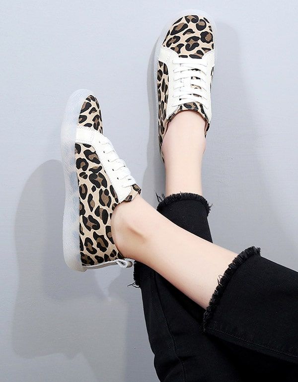 Freizeitschuhe Mit Leopardenmuster Für Damen