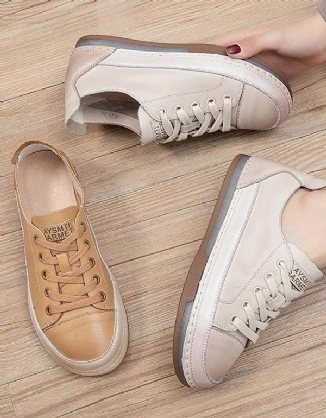 Lässige Schnürsneaker Aus Leder Für Damen