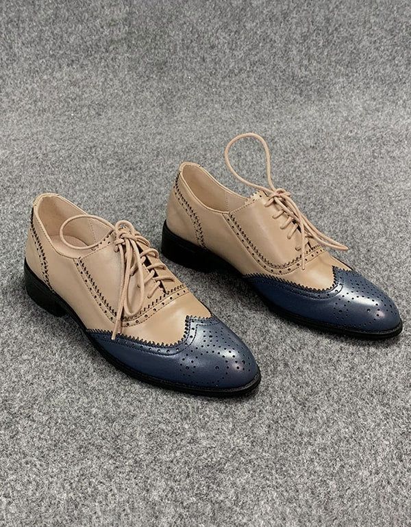 Brock Geschnitzte Farblich Passende Oxford-schuhe Für Damen