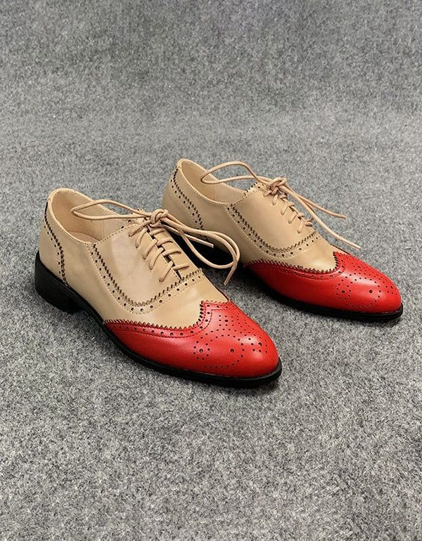 Brock Geschnitzte Farblich Passende Oxford-schuhe Für Damen