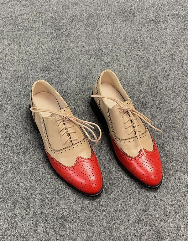 Brock Geschnitzte Farblich Passende Oxford-schuhe Für Damen