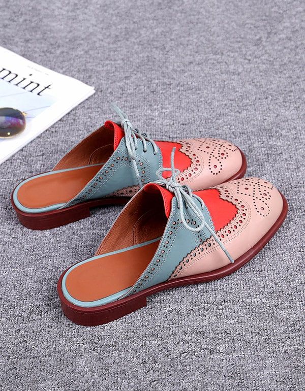 Damen Neue Vintage Oxfords Slides