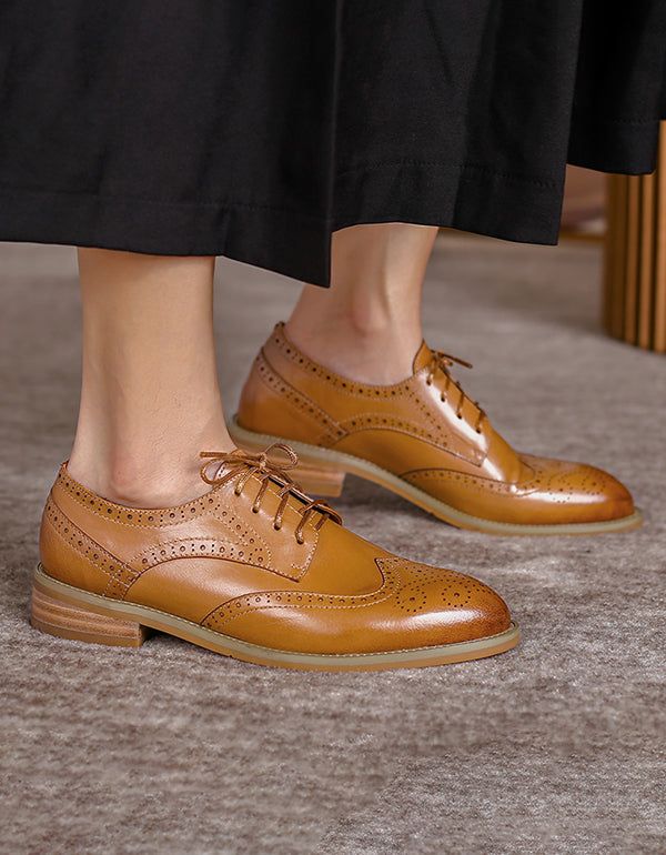 Handgefertigte Oxford-schuhe Aus Vintage-leder Im Britischen Stil