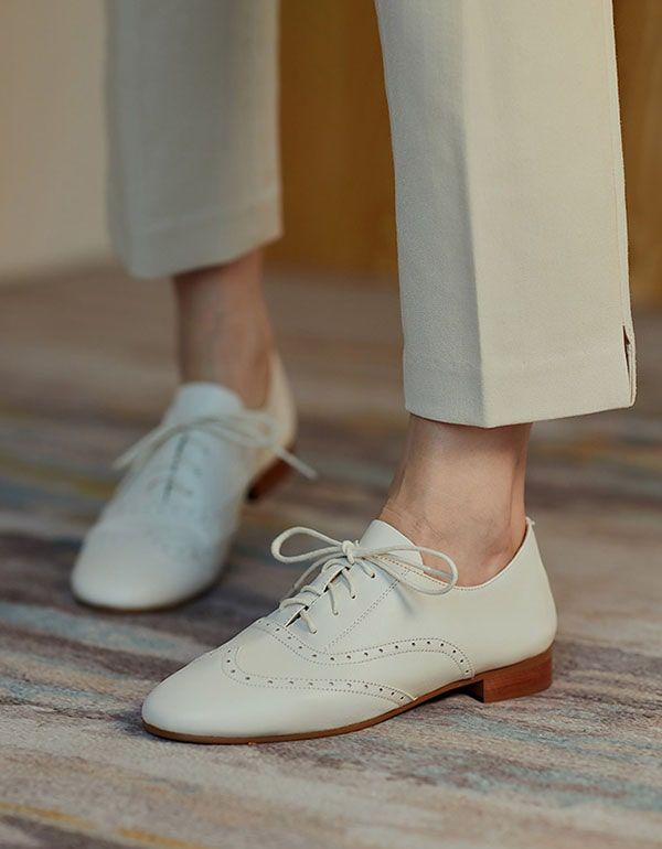 Oxford-schuhe Im Britischen Stil Aus Weichem Leder Für Damen