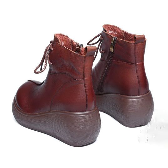 Herbst-winter-retro-plattform-keil-frauen-aufladungen | Geschenk-schuhe